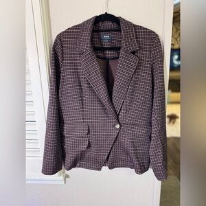 Anthropologie Black and White Houndstooth Blazer